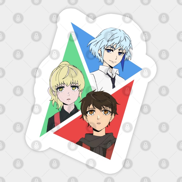 Tower of god - Baam, Khun, Rachel Sticker by SirTeealot